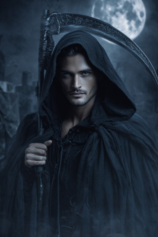 Grim Reaper custom portrait from photo, vertical style for him, personalized gift