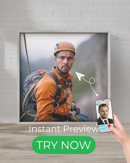 Custom portrait of a man in Fantasy Adventure style with climbing gear