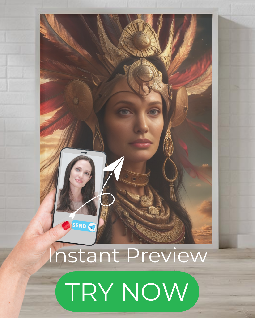 Custom tribal empress portrait – personalized fantasy artwork from your photo