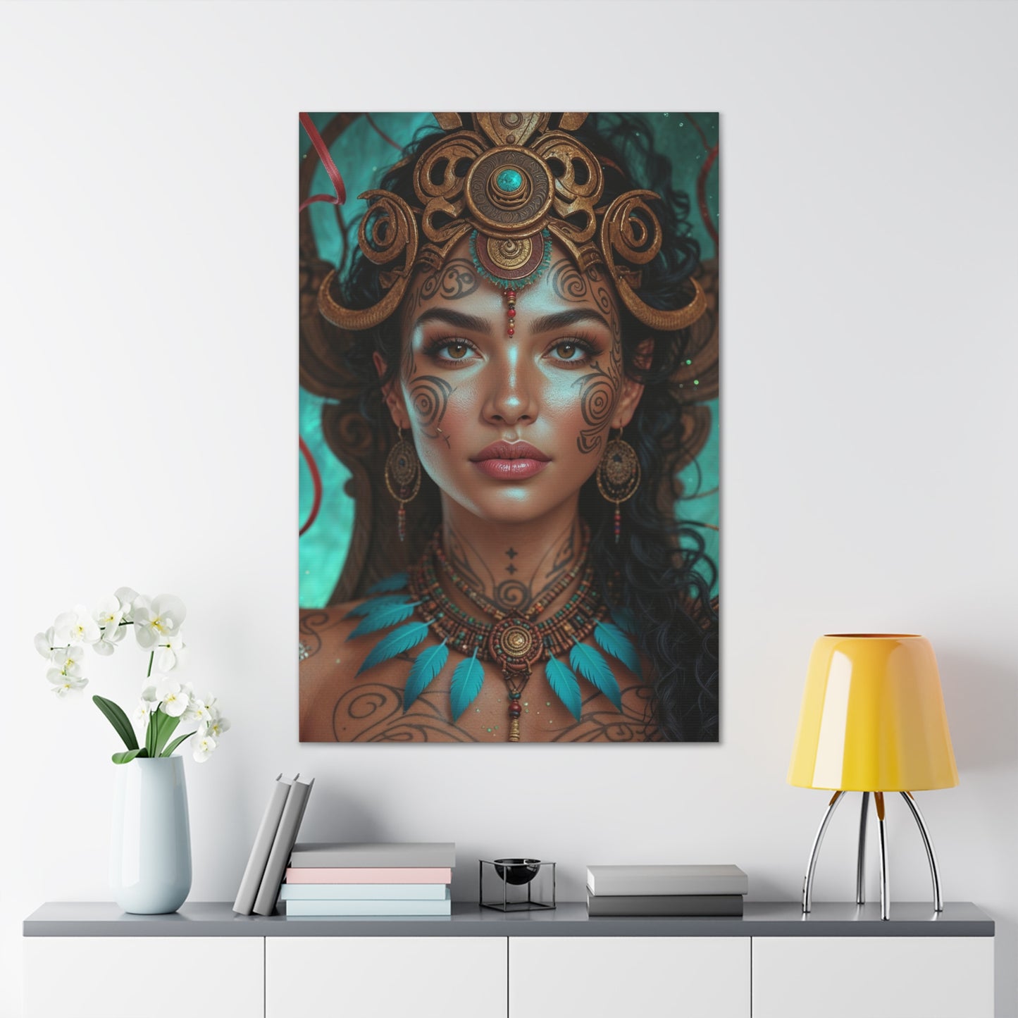 Mystic Aztec Tribal Queen | Custom Portrait with Your Photos
