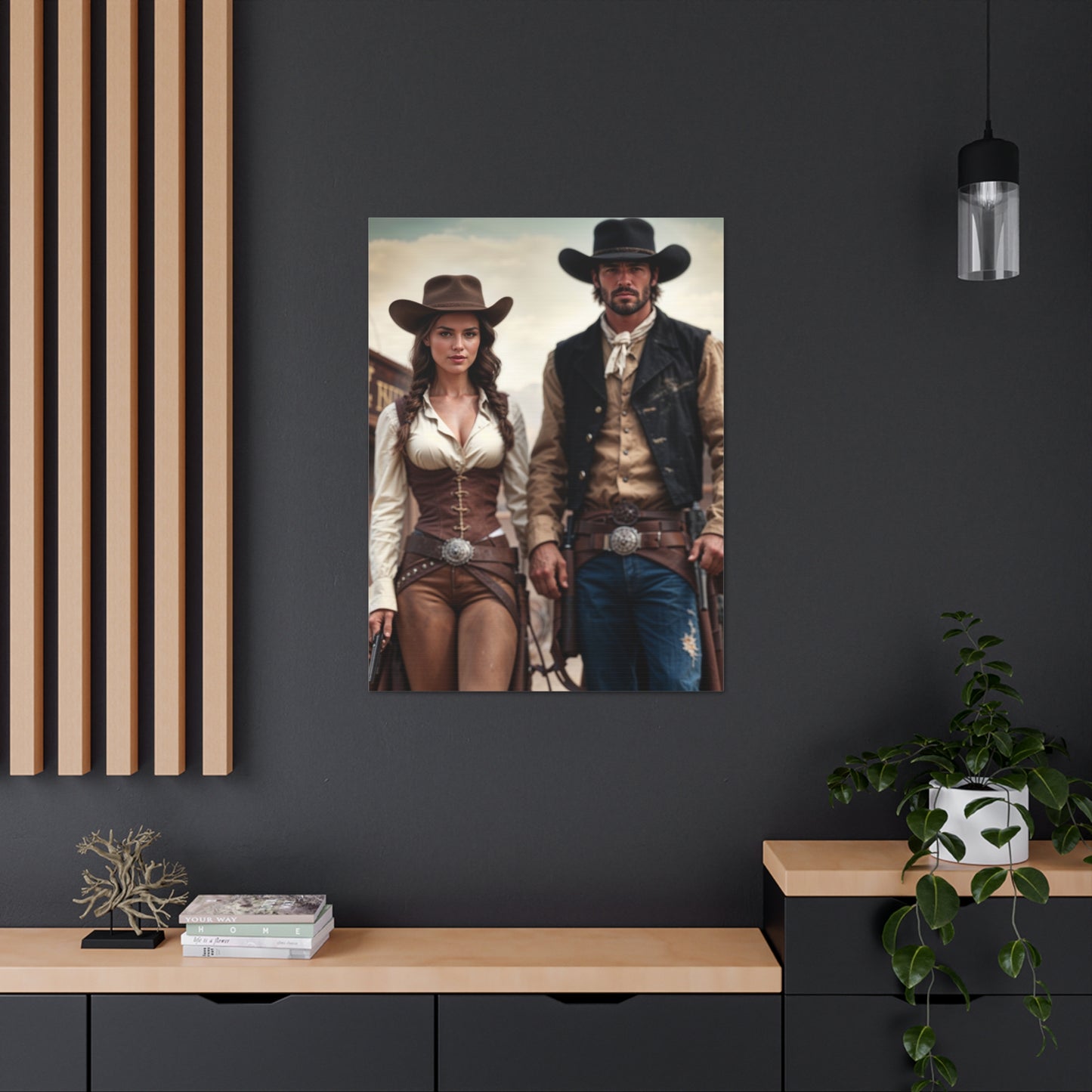 Western Outlaw Duo | Custom Portrait with Your Photos