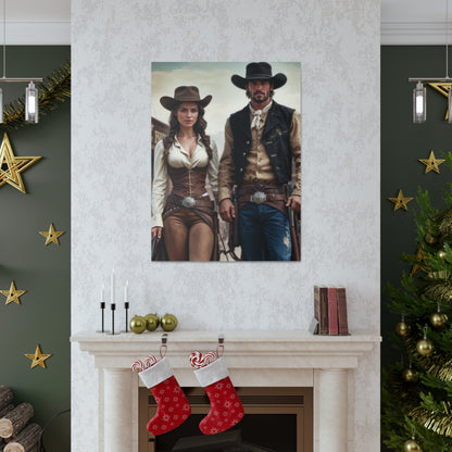 Western Outlaw Duo | Custom Portrait with Your Photos
