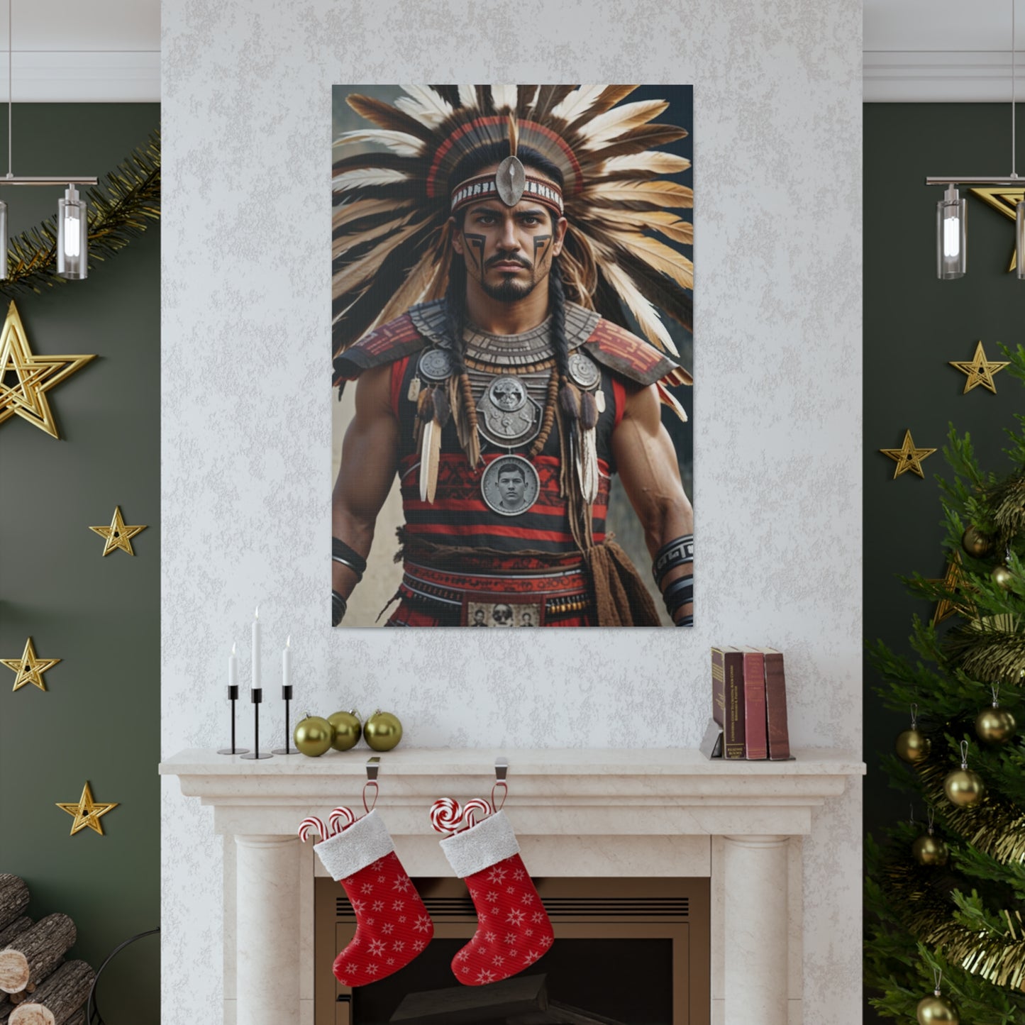 Aztec Warrior Legacy | Custom Portrait with Your Photos