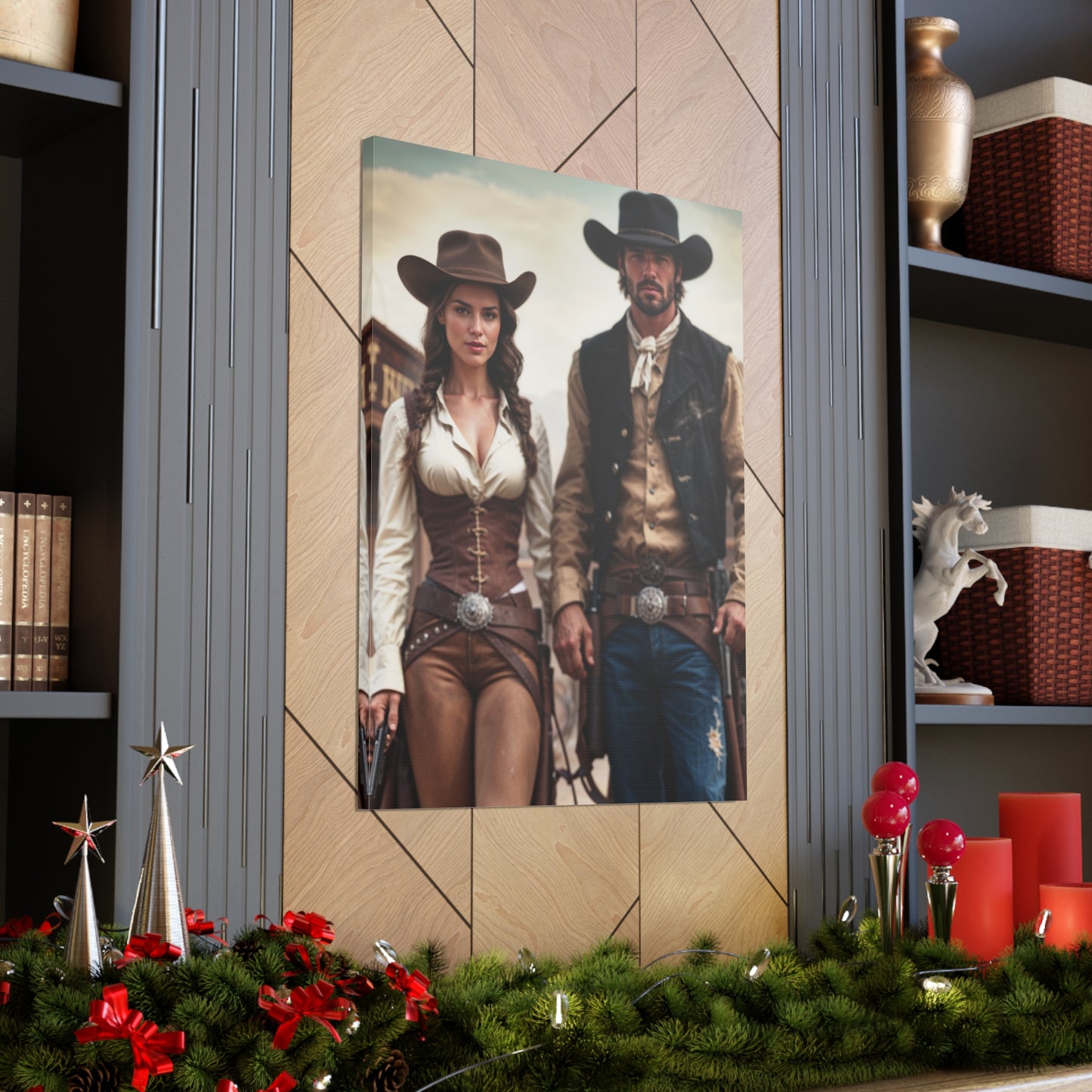 Western Outlaw Duo | Custom Portrait with Your Photos