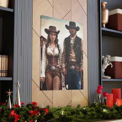 Western Outlaw Duo | Custom Portrait with Your Photos