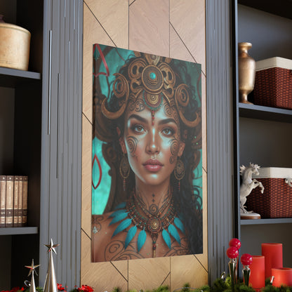 Mystic Aztec Tribal Queen | Custom Portrait with Your Photos