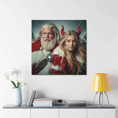 Santa & Devilish Cheer | Custom Portrait with Your Photos