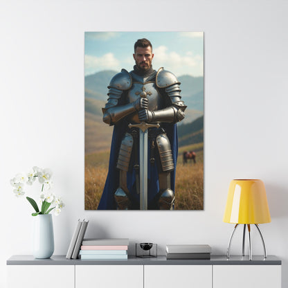 Knightly Man Portrait | Personalized Gift with Your Photos