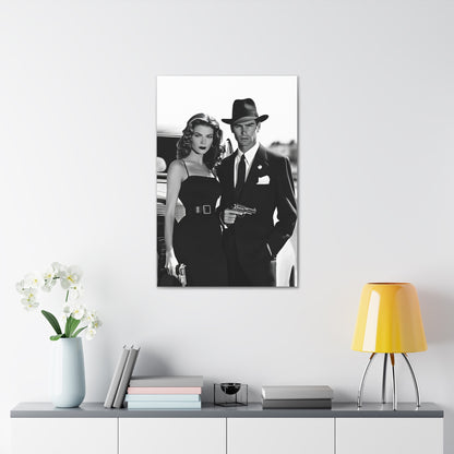 Partners in Crime | Custom Vintage Noir Couple Portrait
