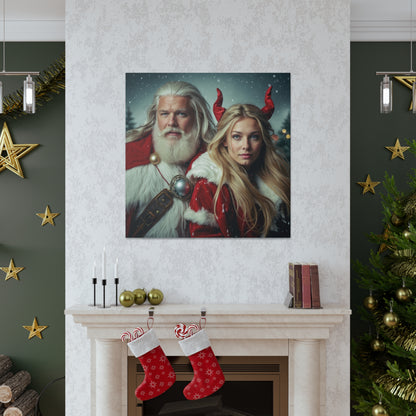 Santa & Devilish Cheer | Custom Portrait with Your Photos