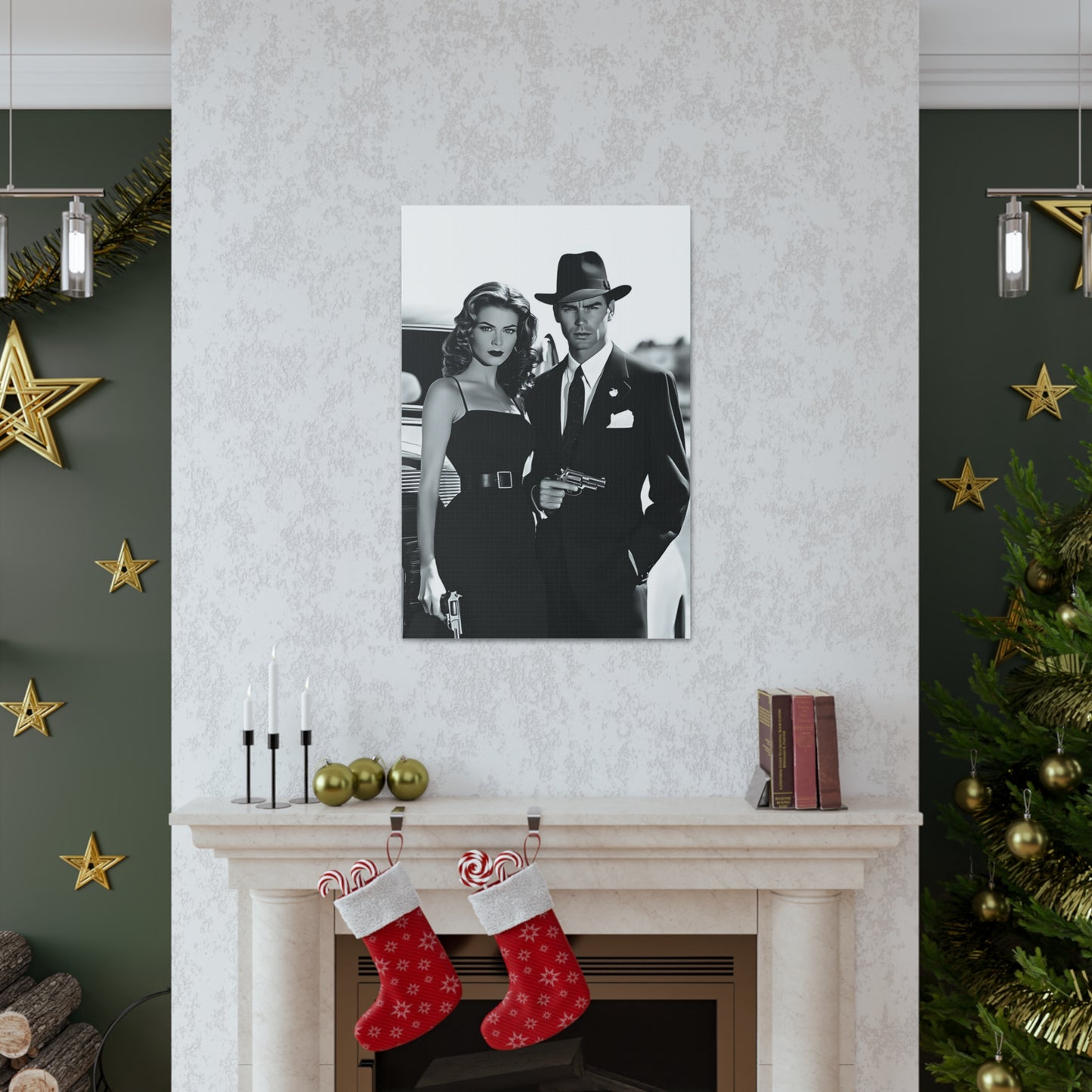 Partners in Crime | Custom Vintage Noir Couple Portrait