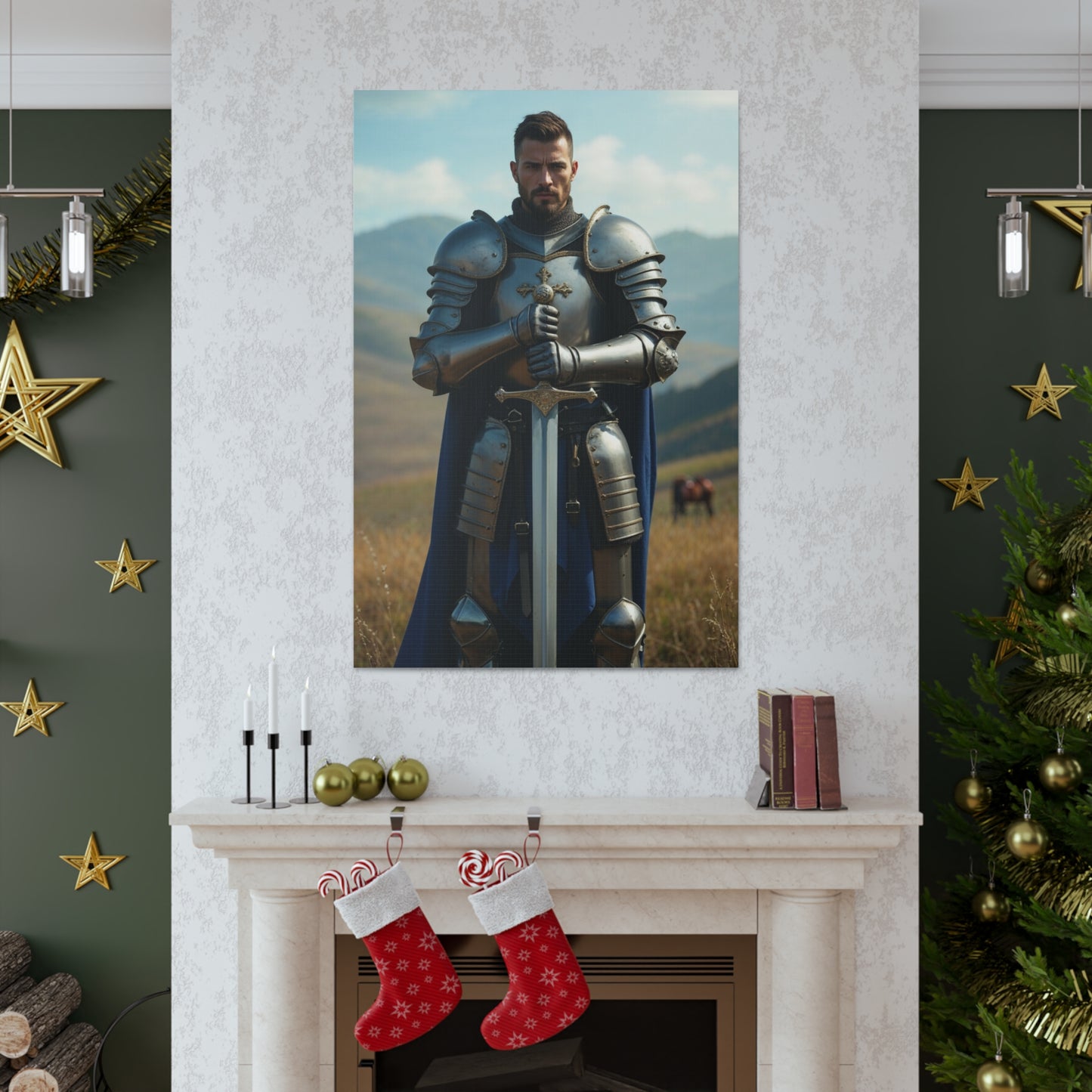 Knightly Man Portrait | Personalized Gift with Your Photos