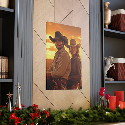 Cowboy Couple Portrait | Personalized Gift with Your Photos