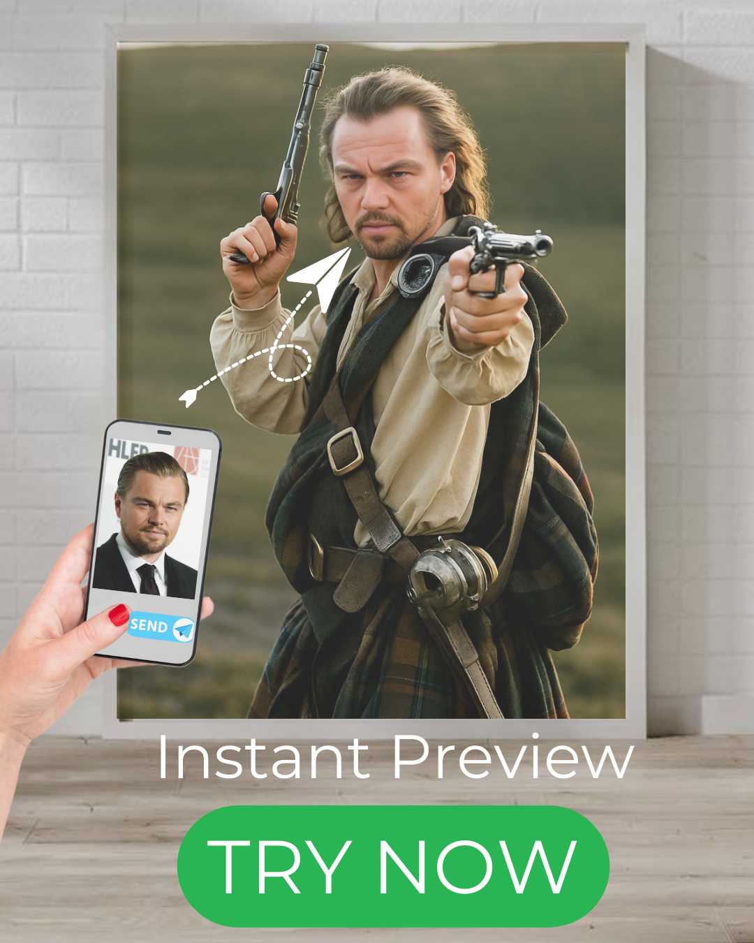 Custom portrait of a man in Middle-Earth style with a traveler theme