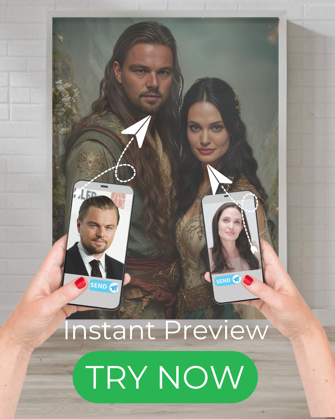 "Custom fantasy couple portrait – personalized medieval-style artwork"
