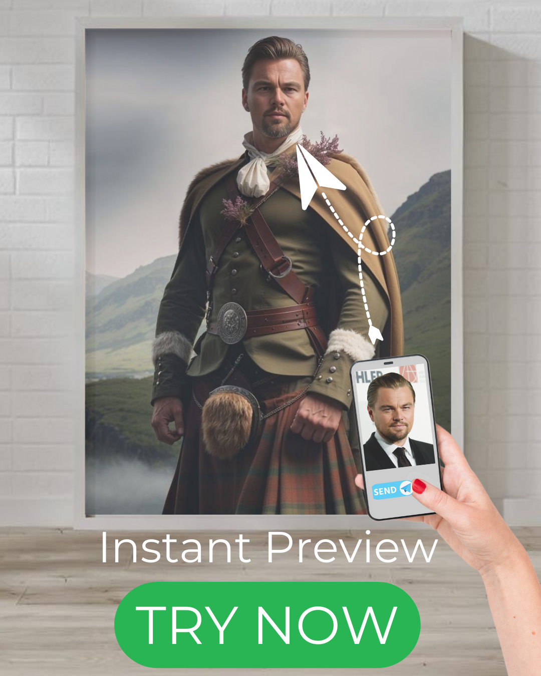 custom portrait in Middle-Earth style featuring a man with a Highland theme