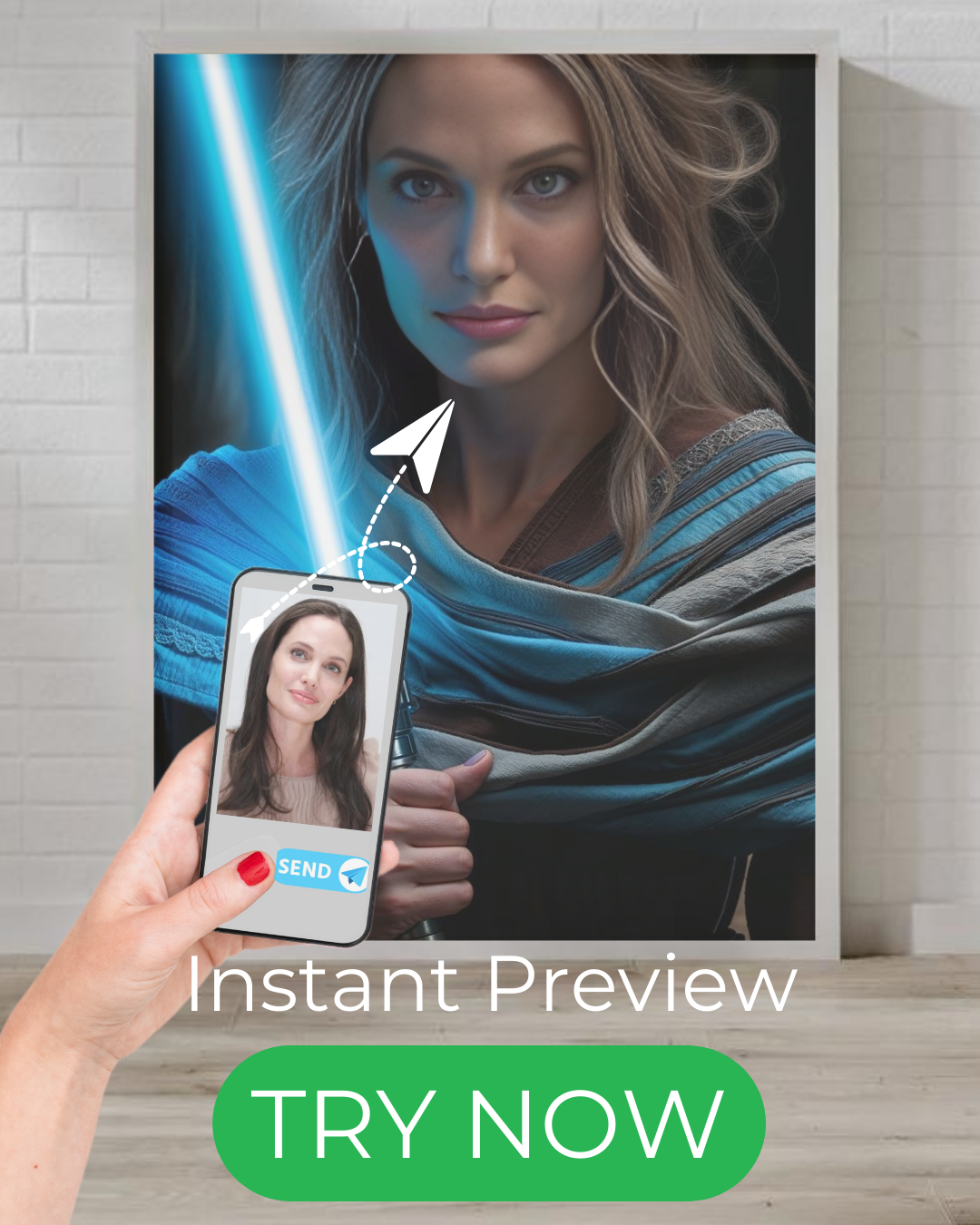 Custom Jedi portrait, personalized Star Wars artwork, lightsaber digital painting, unique gift for Star Wars fans, custom Jedi Knight portrait.