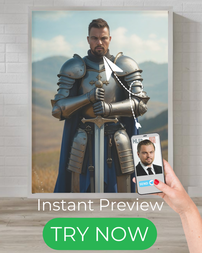 Custom portrait in Middle-Earth Style depicting a man in armor