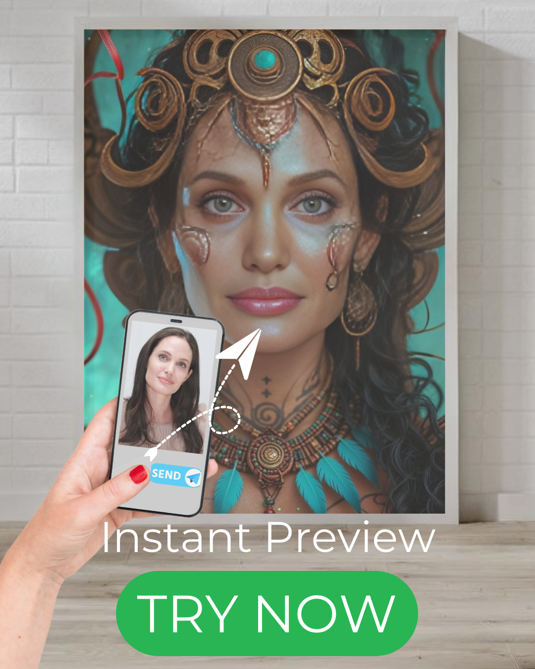 Custom tribal queen portrait – personalized fantasy artwork from your photo