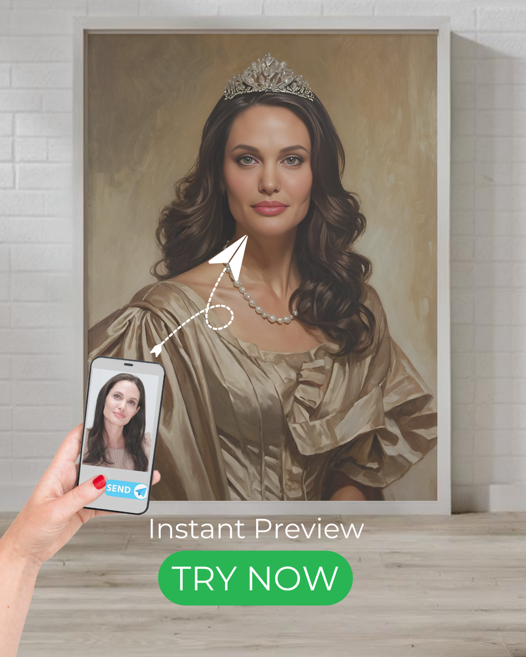Regal simplicity custom portrait featuring elegant, royal-inspired artwork based on your photo. Personalized masterpiece with timeless sophistication.