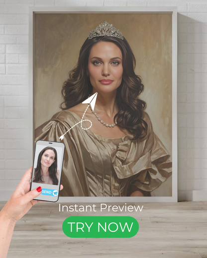 Regal simplicity custom portrait featuring elegant, royal-inspired artwork based on your photo. Personalized masterpiece with timeless sophistication.