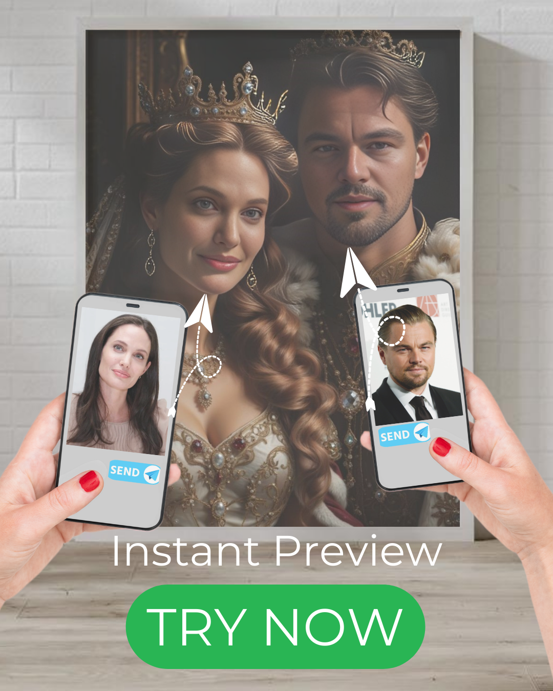 "custom portrait royal couple renaissance style elegant wedding art print"
