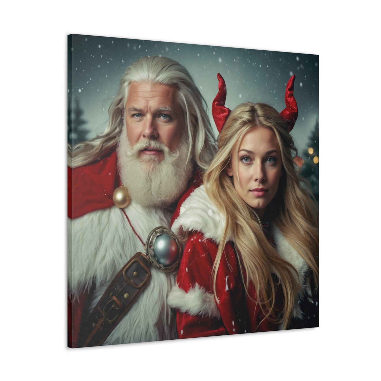 Santa & Devilish Cheer | Custom Portrait with Your Photos