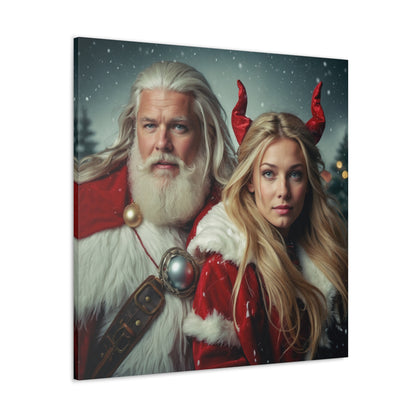 Santa & Devilish Cheer | Custom Portrait with Your Photos