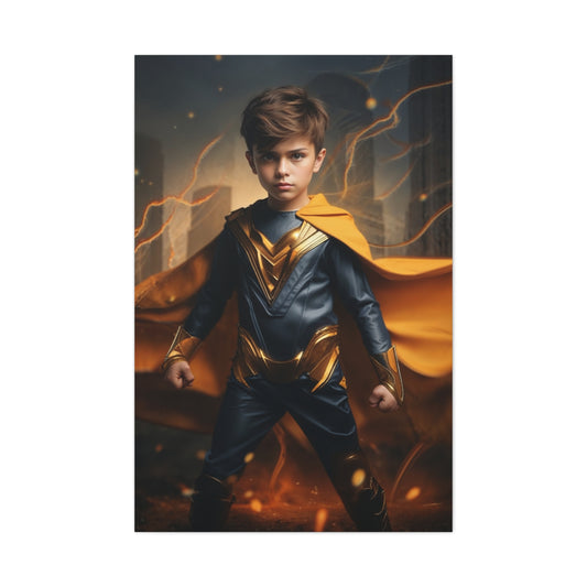 Young hero custom portrait – personalized superhero artwork for kids