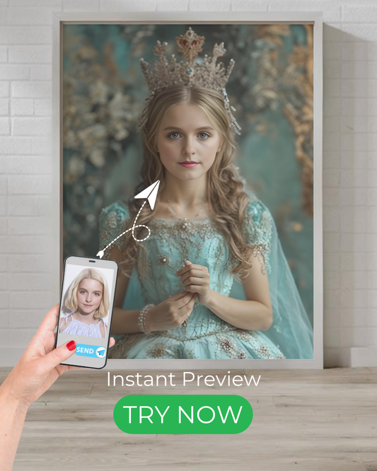 Royal Elegance Portrait | Personalized Gift with Your Photos